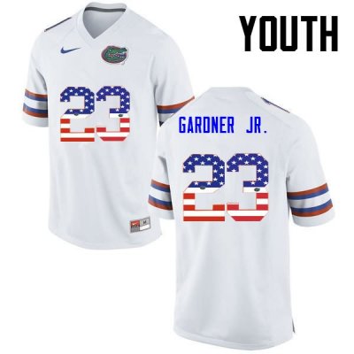 Youth Florida Gators #23 Chauncey Gardner Jr. NCAA Nike White USA Flag Fashion Authentic Stitched College Football Jersey WDF1662PQ